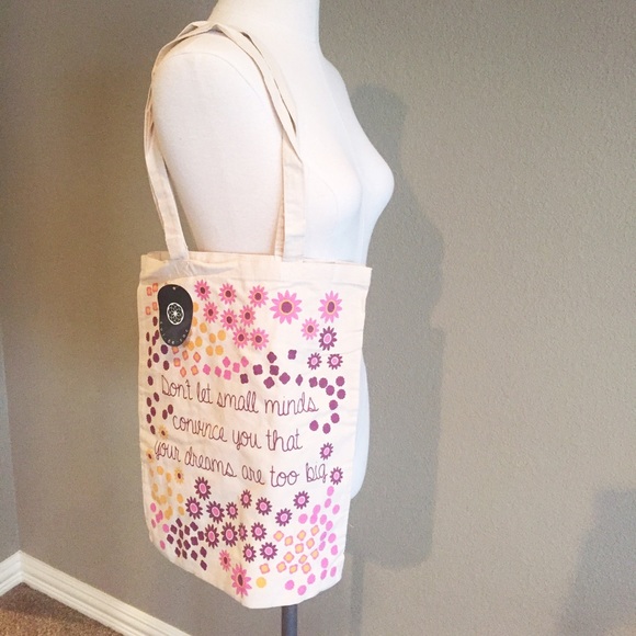 Canvas Tote with Inspirational Saying Graphic - Picture 2 of 4